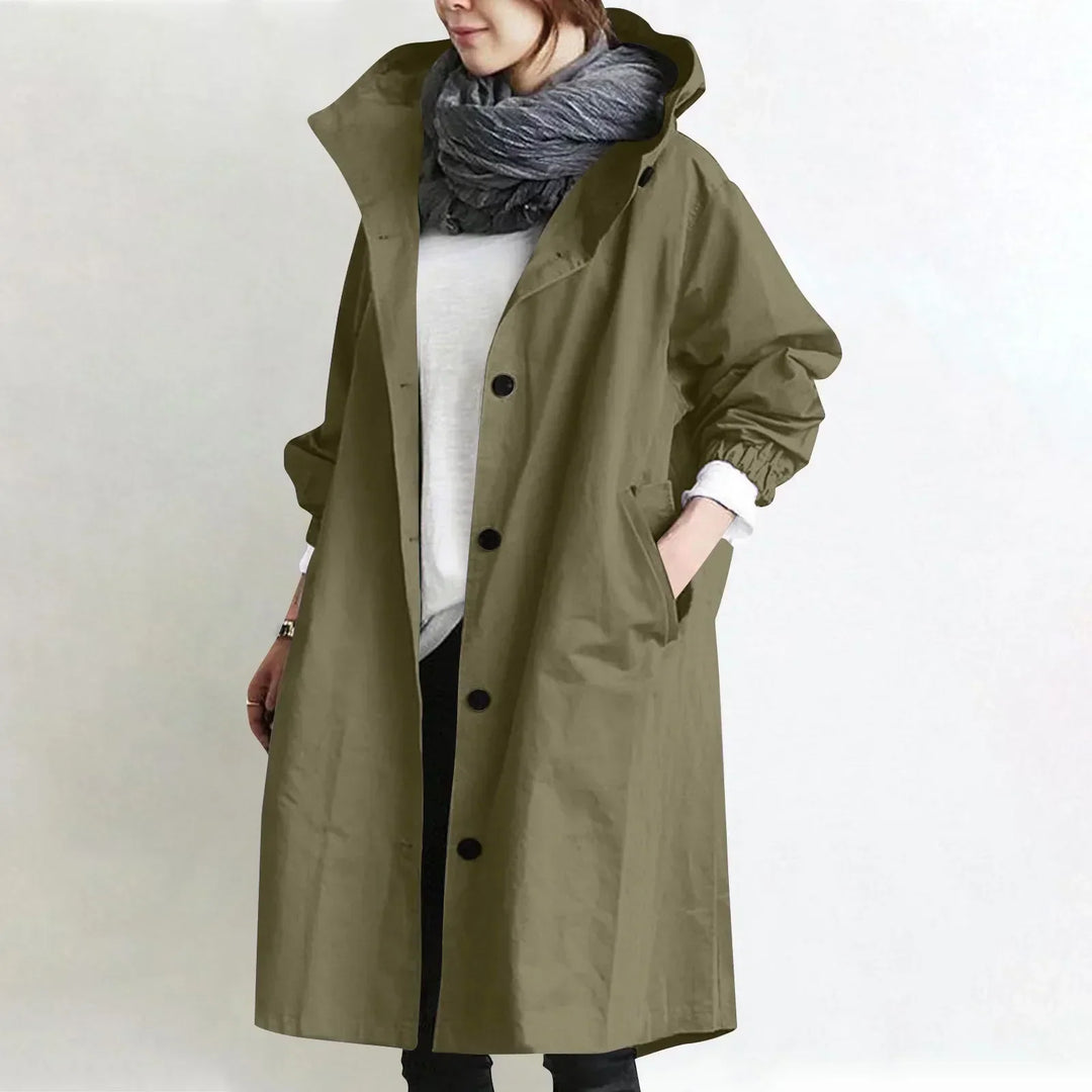 Yelina - Trench-coat long à capuche