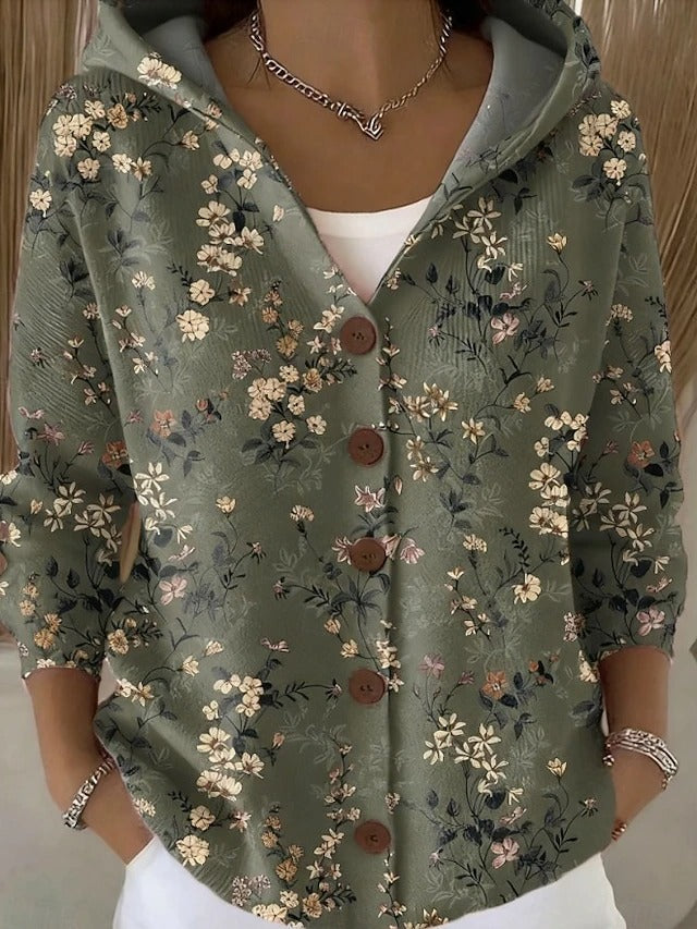 Thealyn - Veste en maille bicolore à capuche