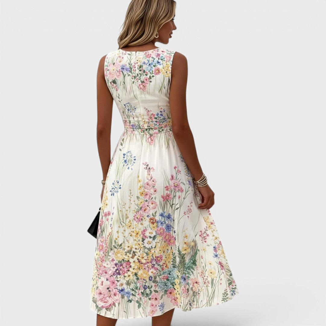 Inara - Robe midi fleurie au toucher doux