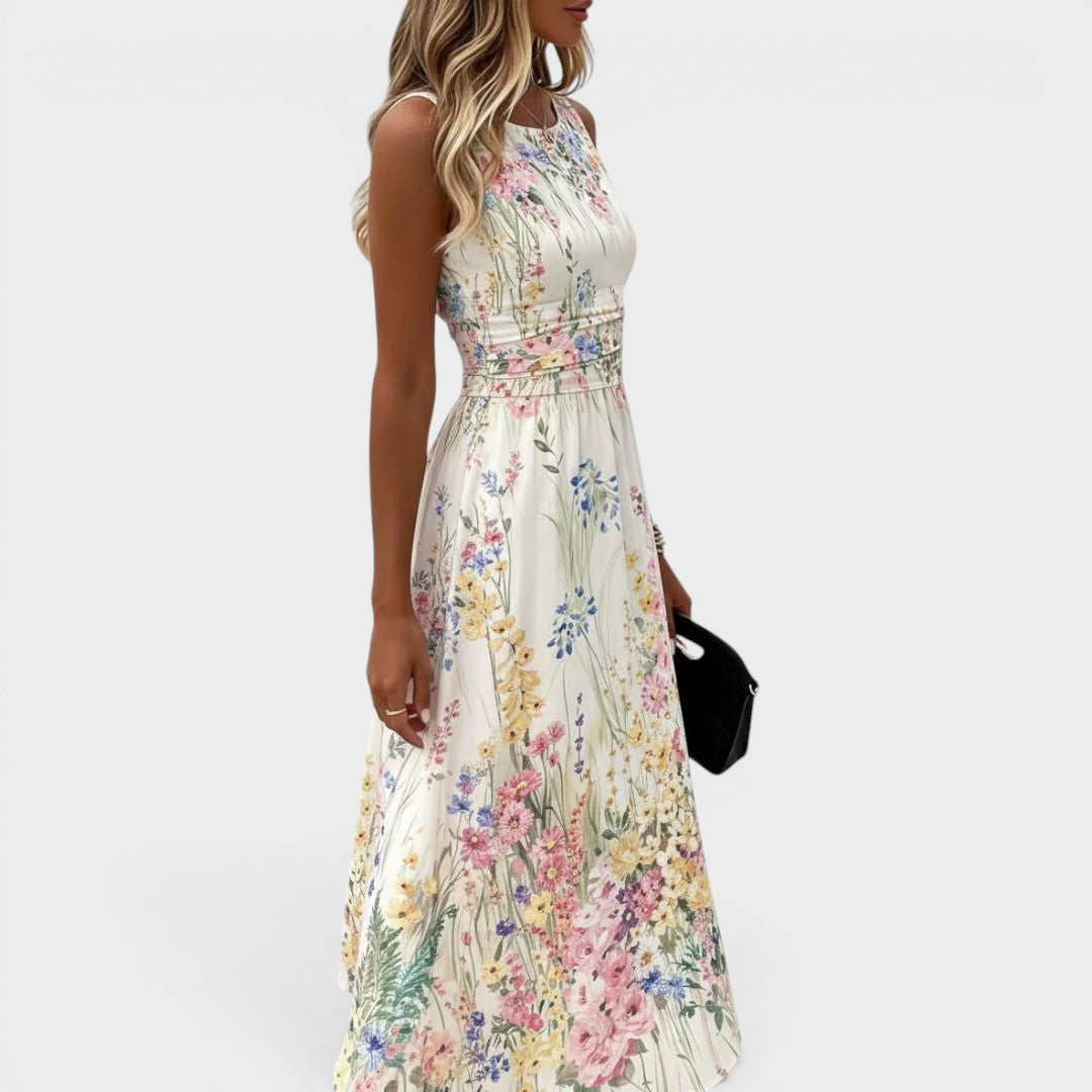 Inara - Robe midi fleurie au toucher doux