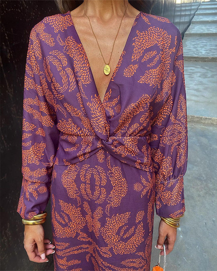 Zoe - Robe portefeuille midi premium