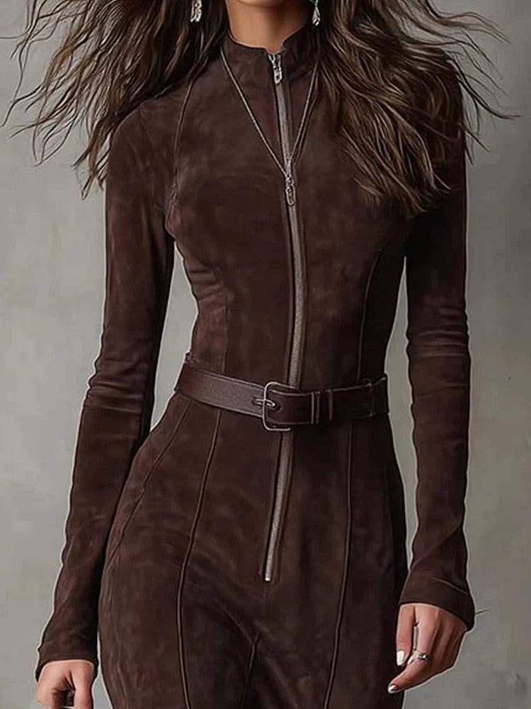 Lilah - Robe longue ceinturée au toucher doux