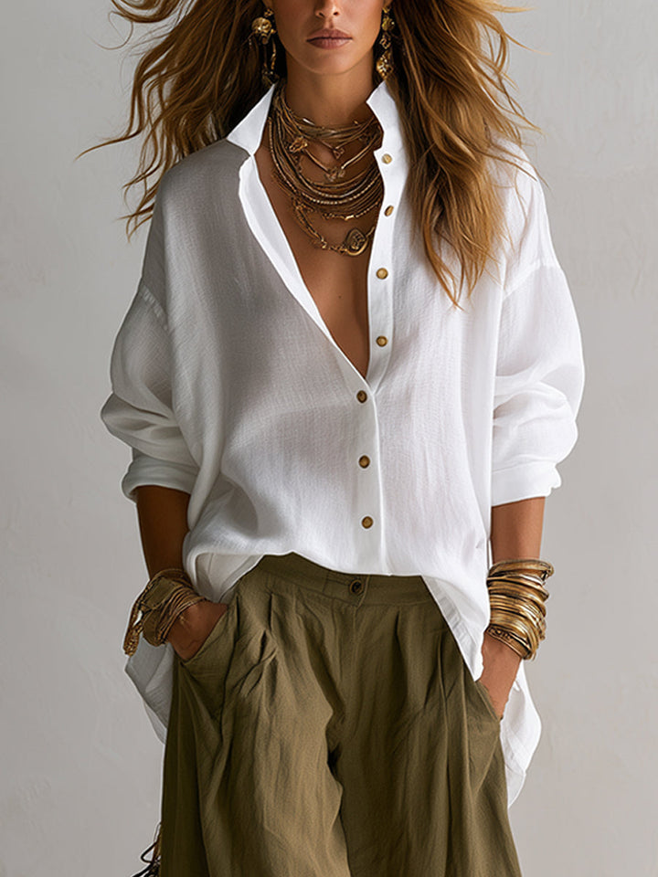 Coravelle - Ensemble chemise sculpturale et pantalon ballon