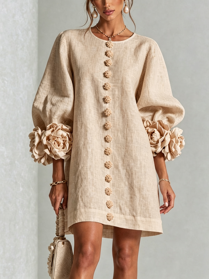 Elovienne - Mini-robe en lin texturé