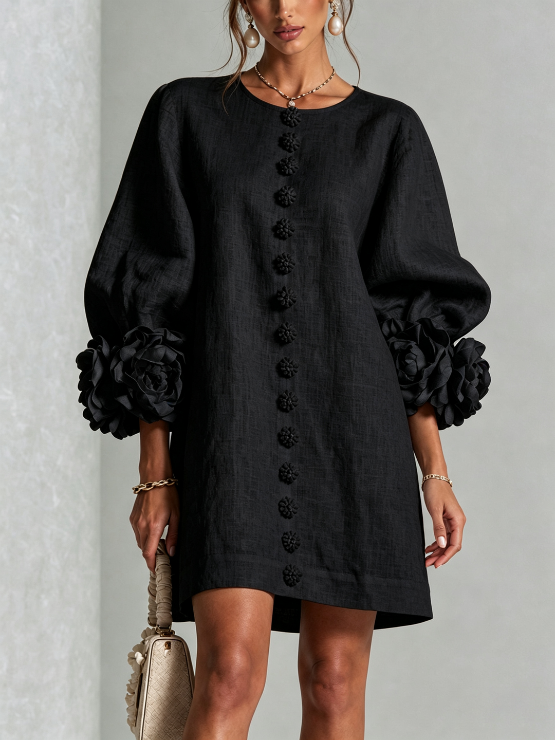 Elovienne - Mini-robe en lin texturé