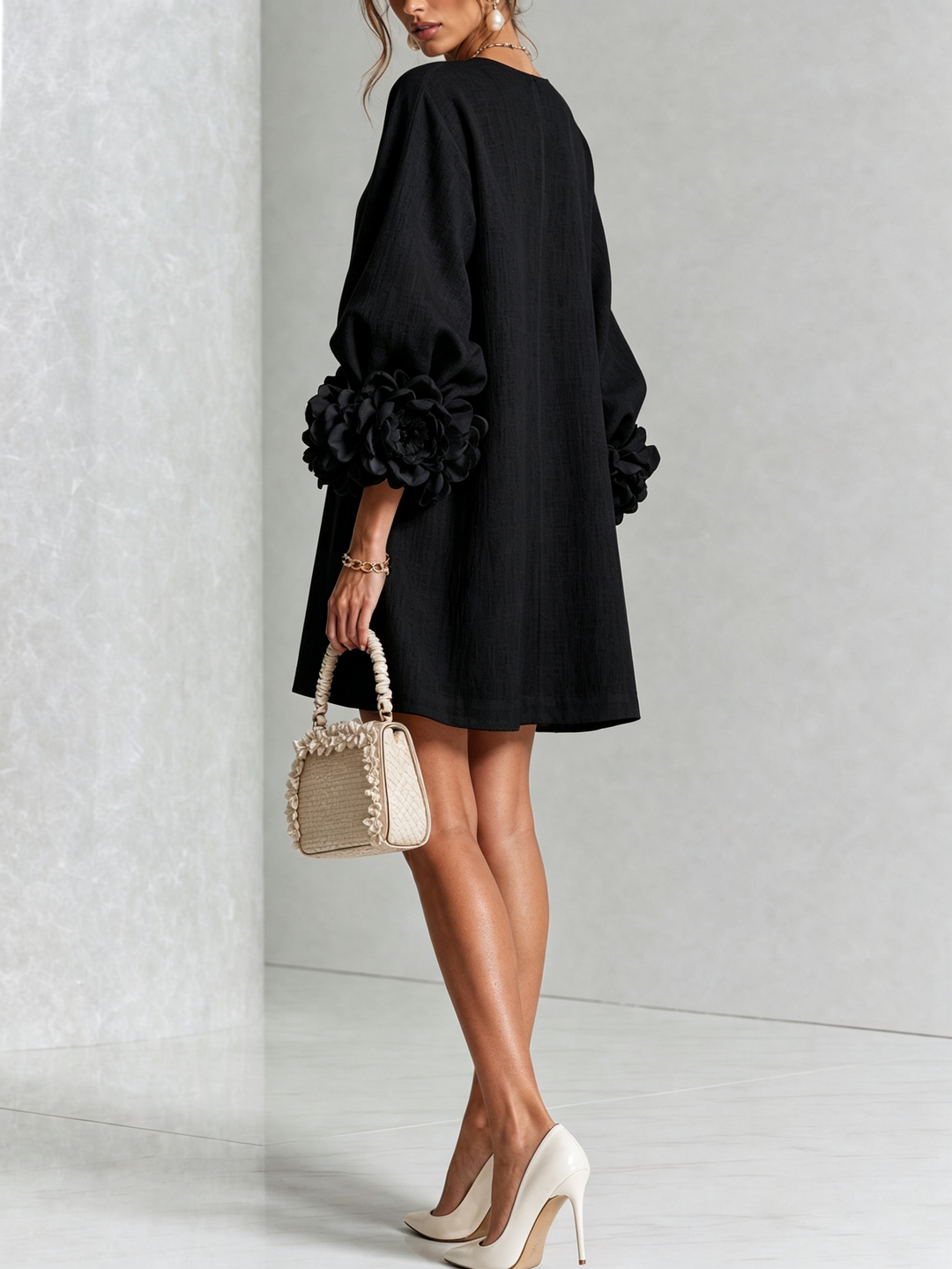 Elovienne - Mini-robe en lin texturé