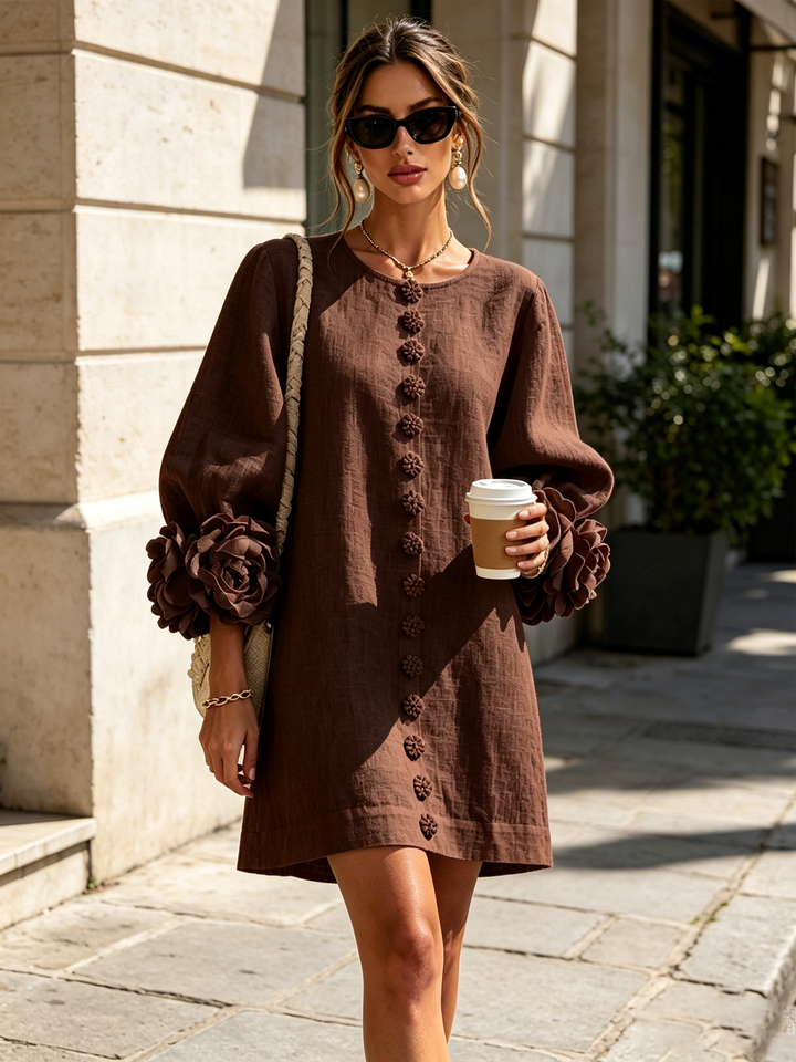 Elovienne - Mini-robe en lin texturé