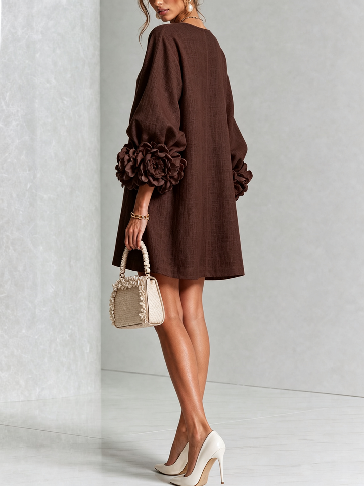 Elovienne - Mini-robe en lin texturé