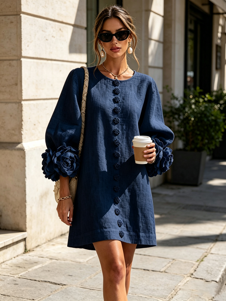 Elovienne - Mini-robe en lin texturé