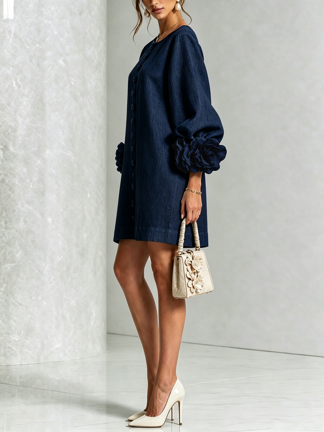 Elovienne - Mini-robe en lin texturé