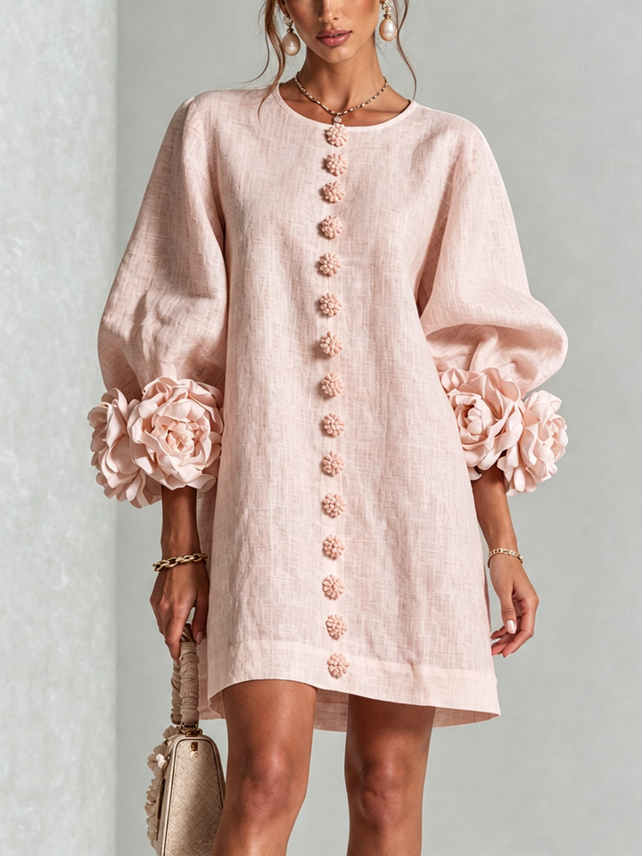 Elovienne - Mini-robe en lin texturé