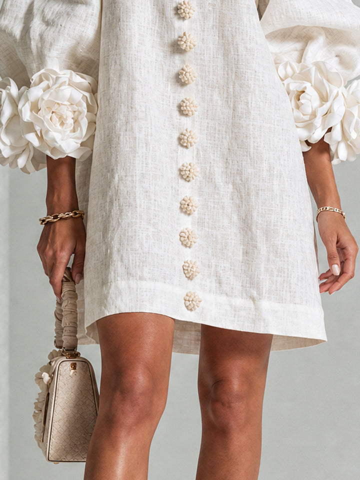 Elovienne - Mini-robe en lin texturé