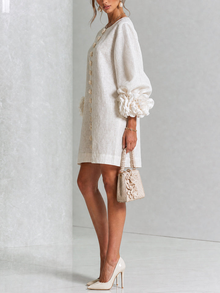 Elovienne - Mini-robe en lin texturé