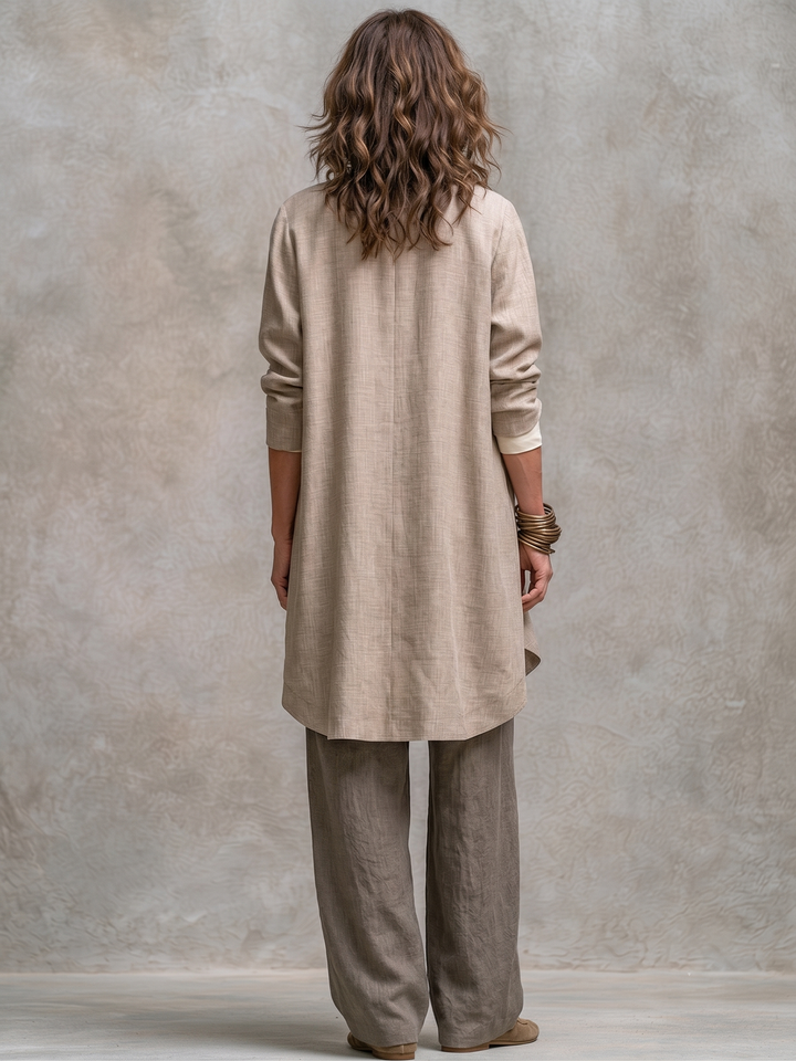 Isolenne - Ensemble tailleur trois pièces à pantalon large haut de gamme