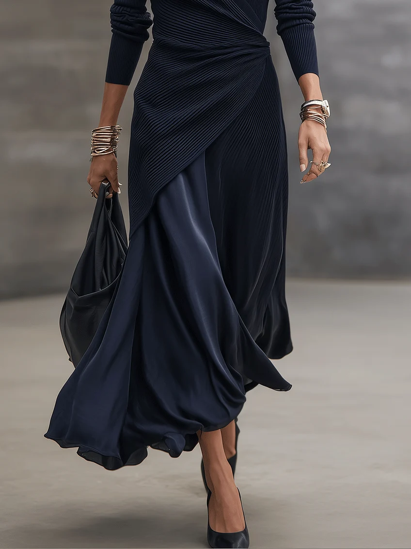 Etta - Robe longue drapée texturée