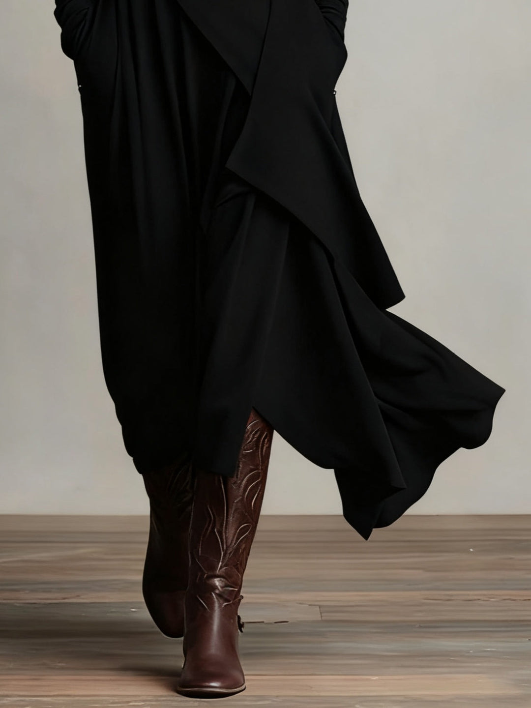 Celenora - Robe longue douce à col roulé