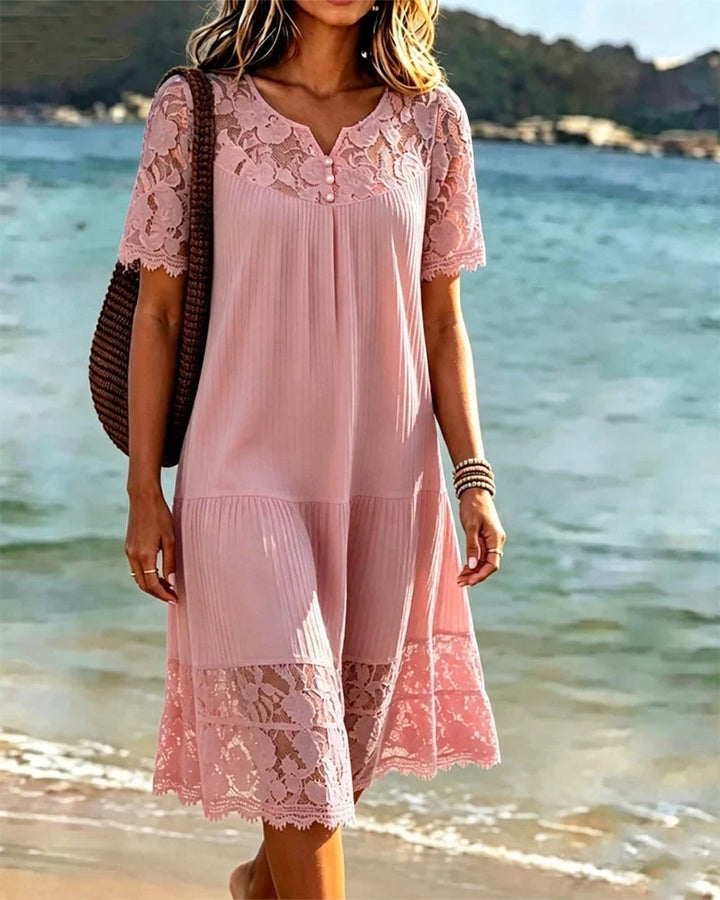 Hannelisse - Robe d’été légère ornée de dentelle