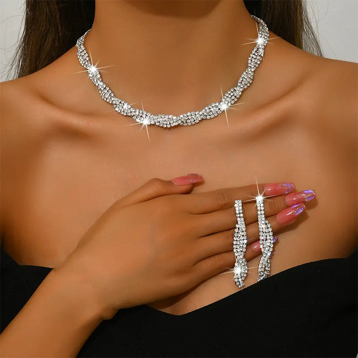 Alessara - Parure torsadée en cristal
