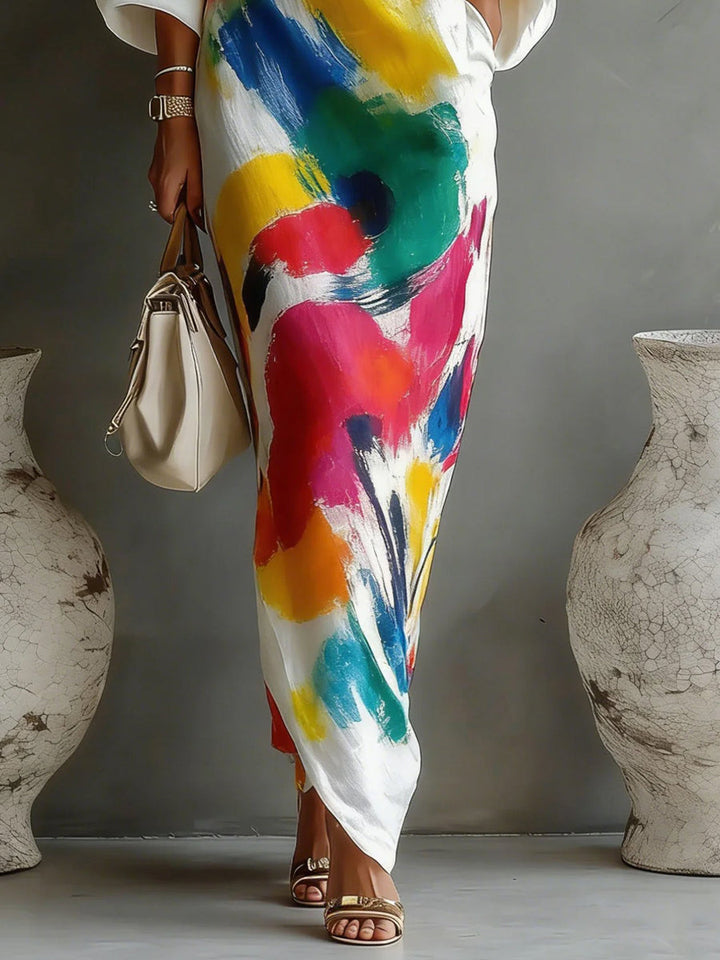 Adoressa - Robe longue sculpturale à une épaule