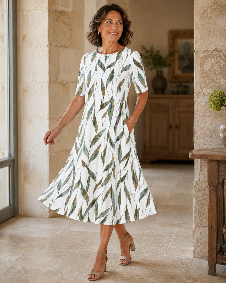 Hestia - Robe midi fleurie au toucher doux