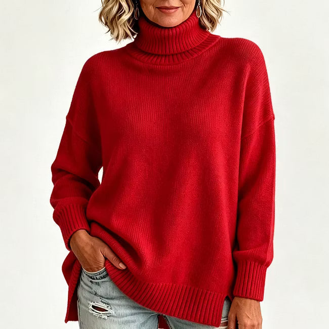 Bettina - Pull en maille à manches longues, coupe décontractée