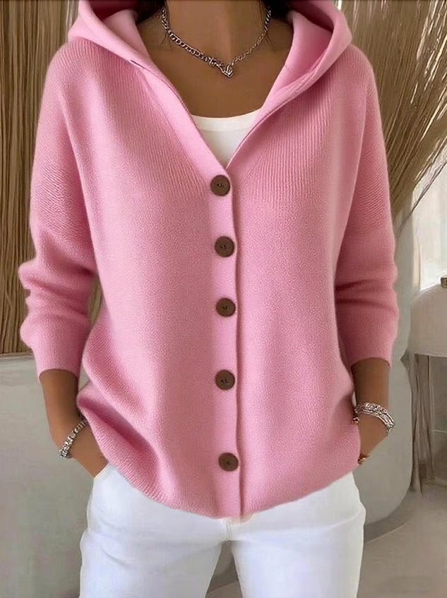 Carlotte - Gilet en maille à capuche confortable