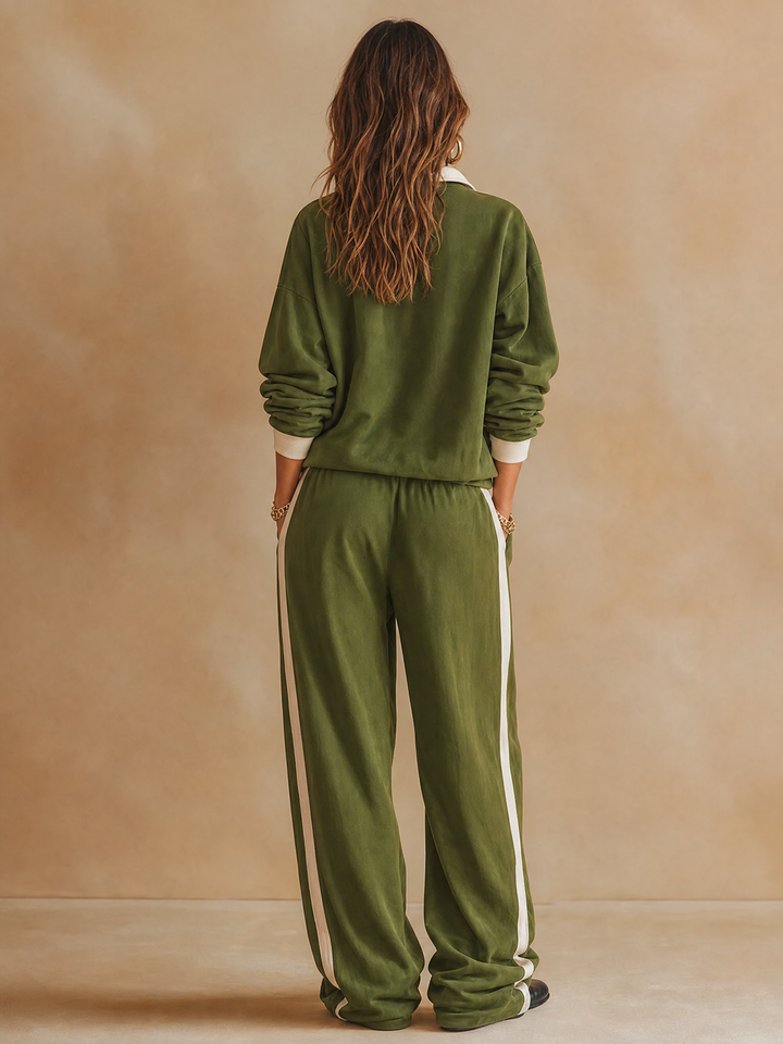 Ruby - Ensemble pantalon large et polo décontracté