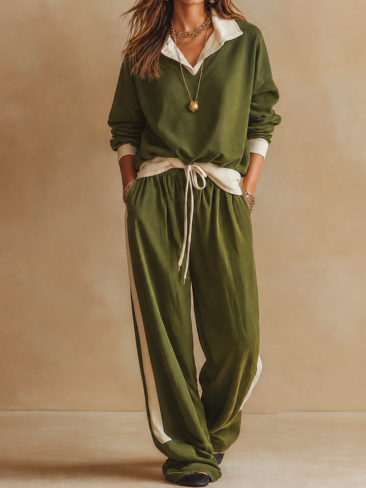 Ruby - Ensemble pantalon large et polo décontracté