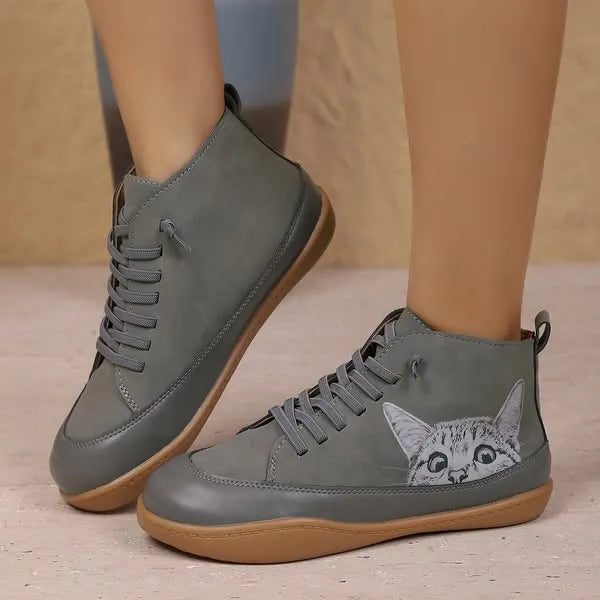 Zorelle - Bottines confortables à motif chat