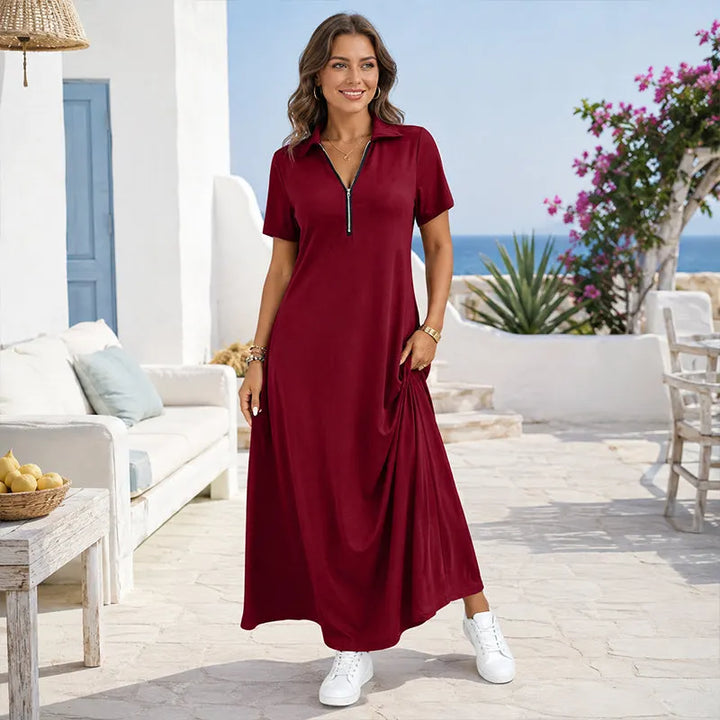 Primelle - Robe longue à col zippé, au toucher doux