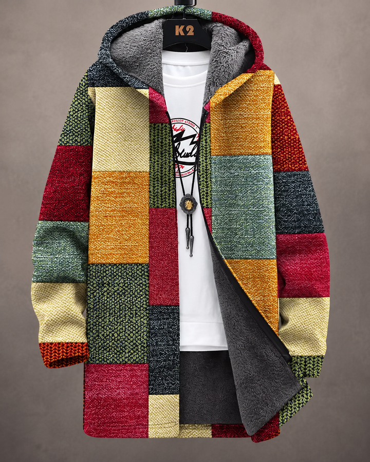 Betha - Veste à capuche douillette à motifs géométriques