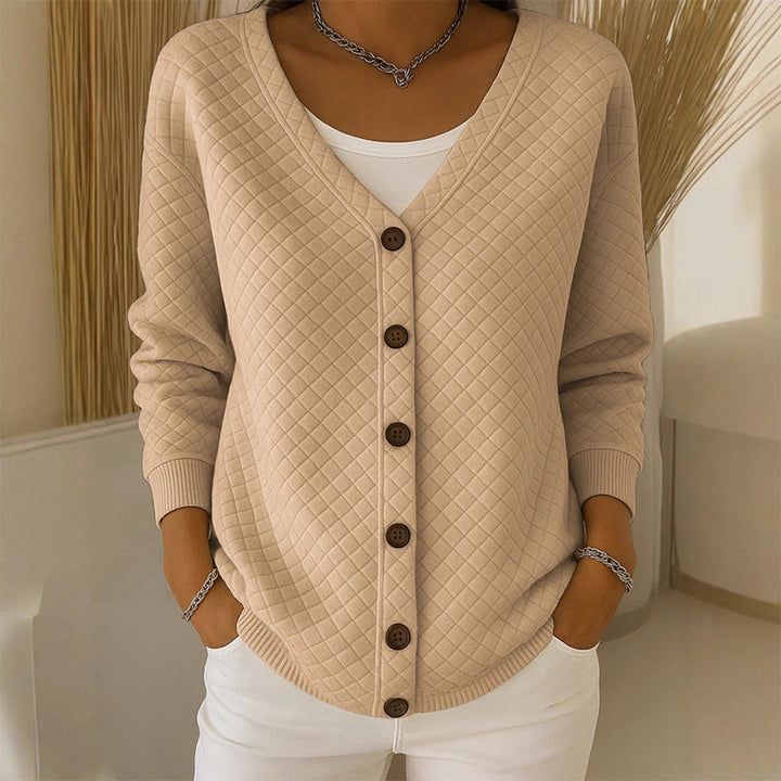 Delavie - Cardigan boutonné en maille matelassée