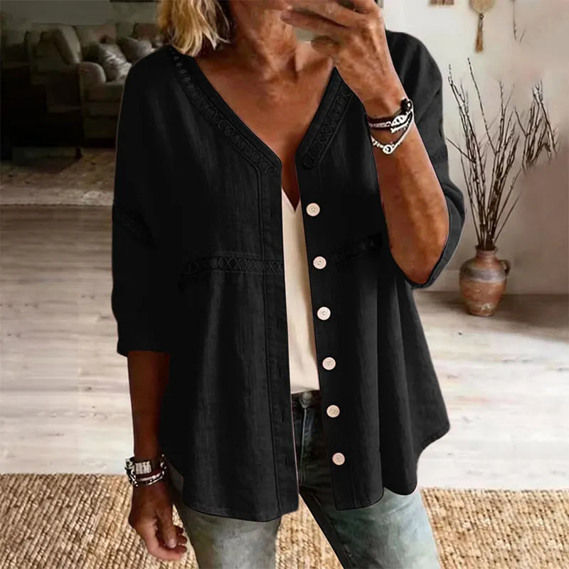 Ardena - Blouse brodée boutonnée