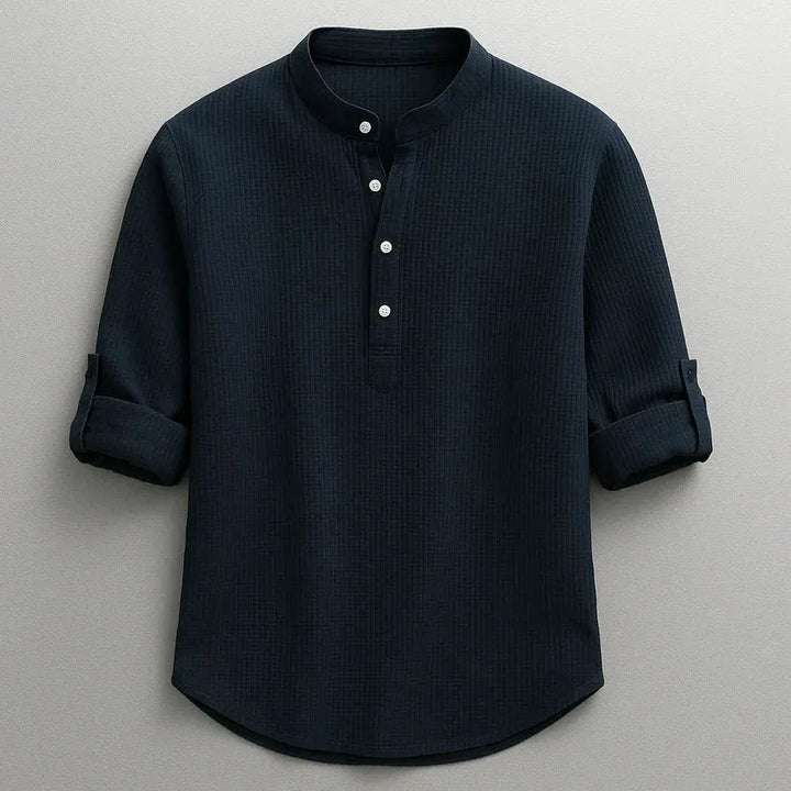 Jarvis - T-shirt Henley texturé