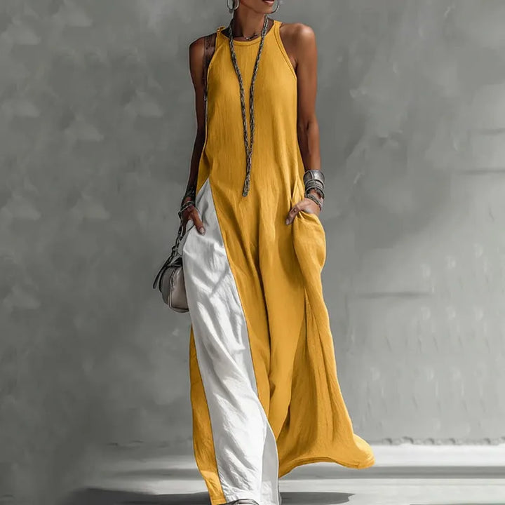 Zarella - Robe longue color-block au toucher doux