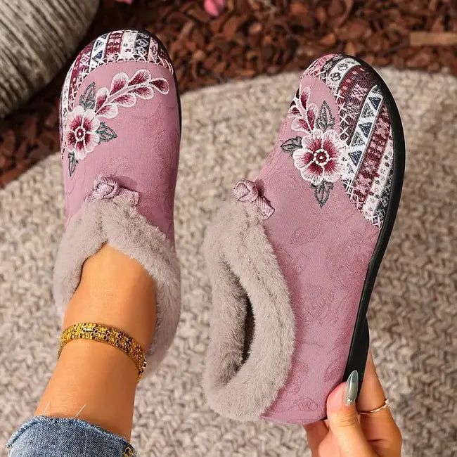 Isola - Chaussures à enfiler en velours à motif floral