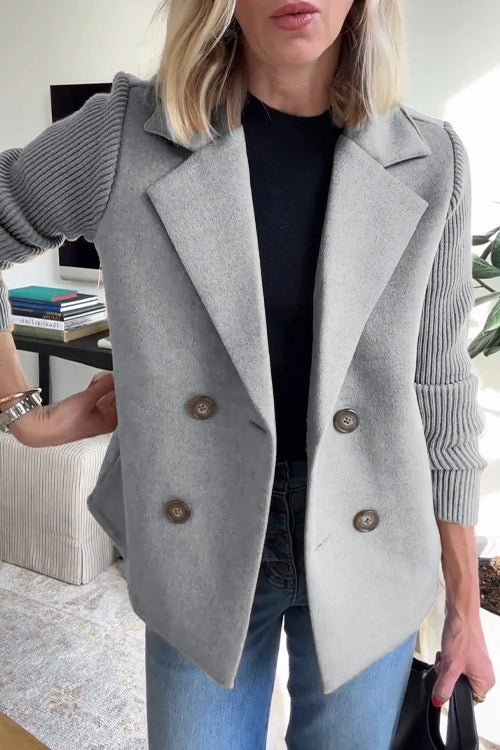 Ebba - Blazer croisé à manches en tricot