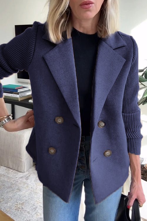 Ebba - Blazer croisé à manches en tricot
