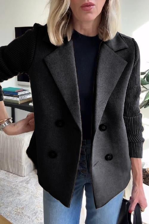 Ebba - Blazer croisé à manches en tricot