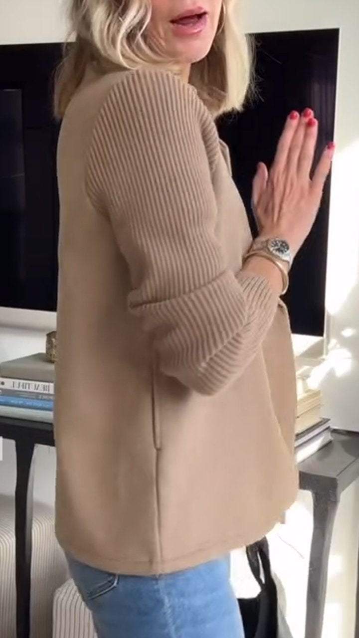Ebba - Blazer croisé à manches en tricot