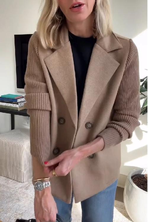 Ebba - Blazer croisé à manches en tricot
