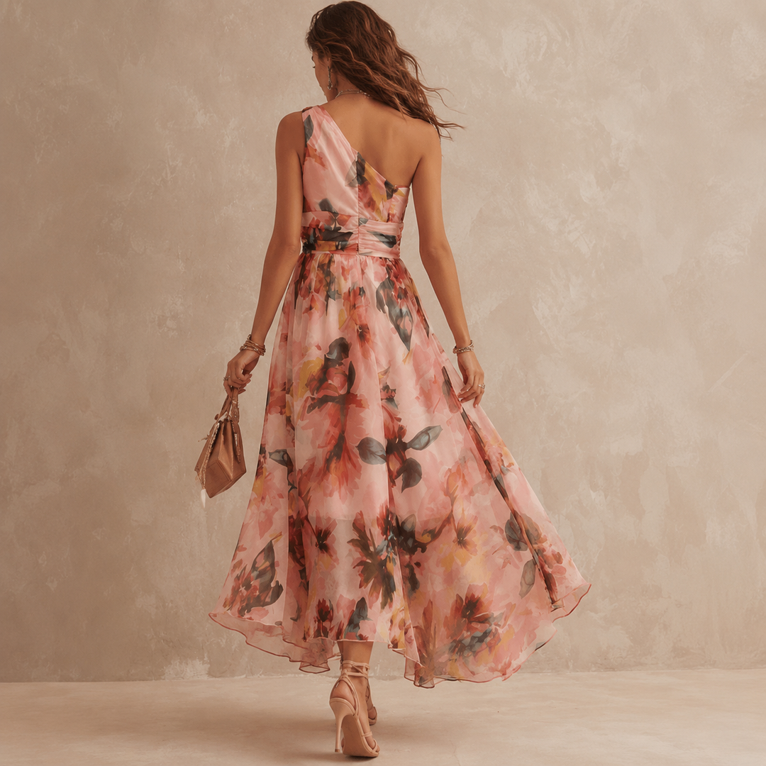 Alisa - Robe longue florale éthérée à une épaule