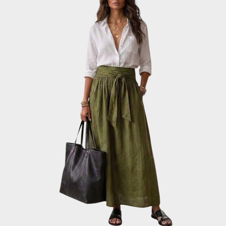 Salomé - Ensemble blouse à coupe ample et jupe midi