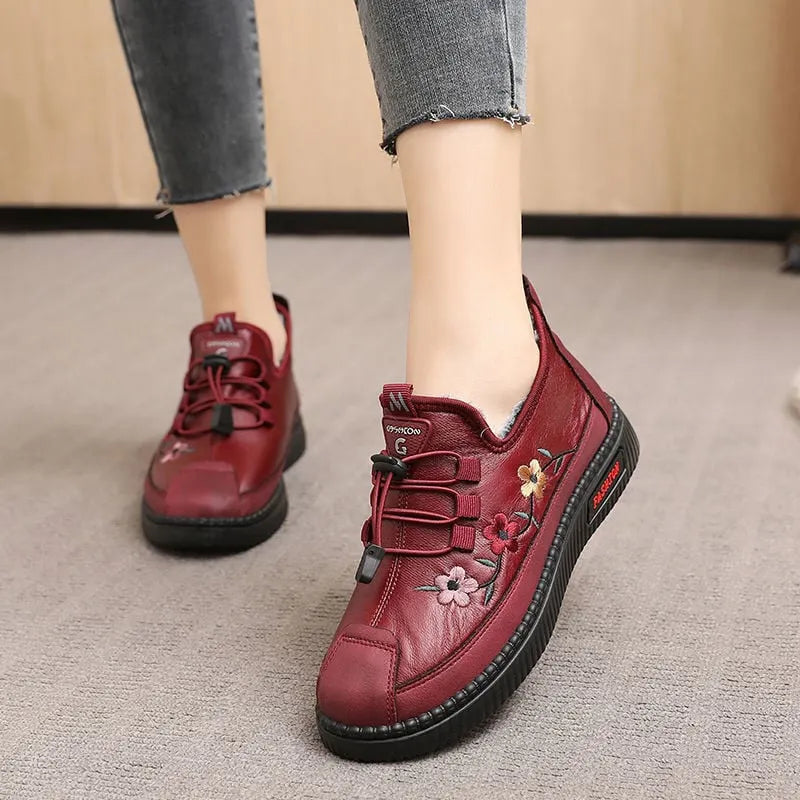 Verisse - Bottines confort à broderies florales