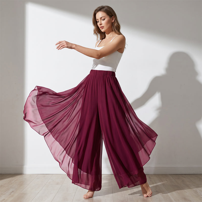 Hope - Pantalon large avec Superposition en Chiffon