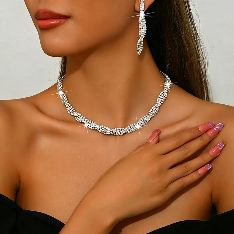 Alessara - Parure torsadée en cristal