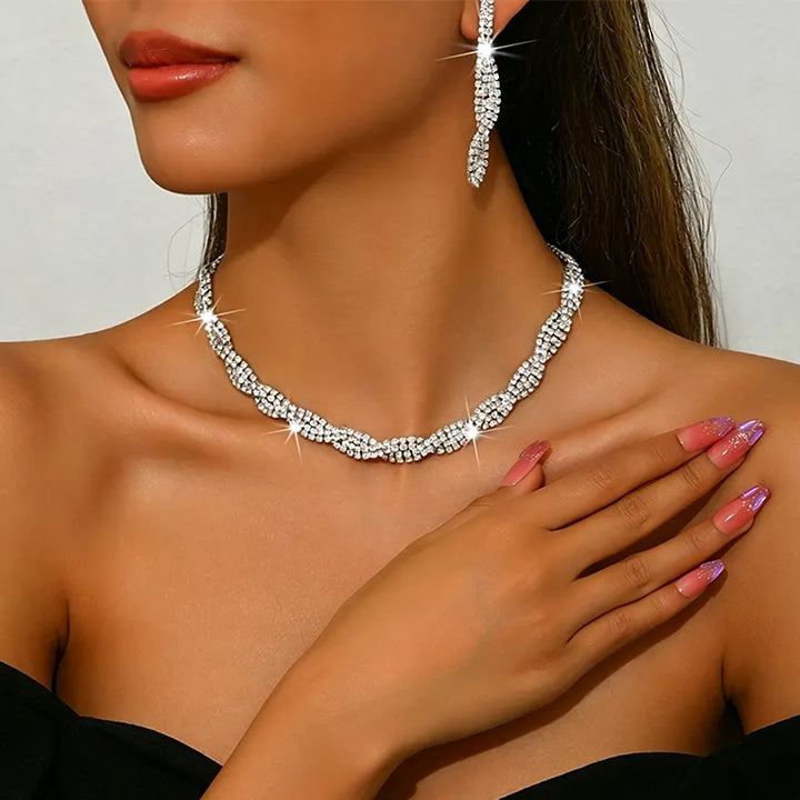 Alessara - Parure torsadée en cristal