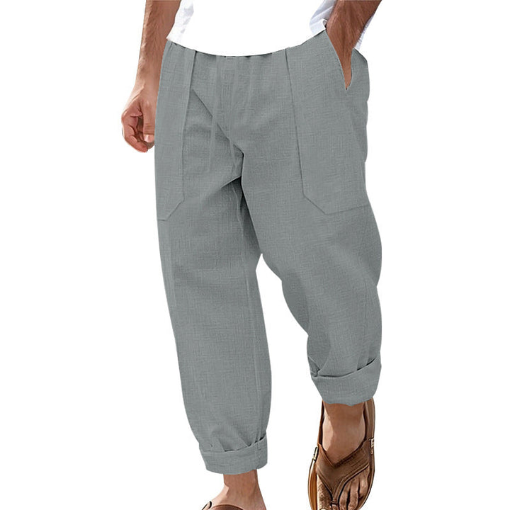 Halston - Pantalon en lin coupe décontractée