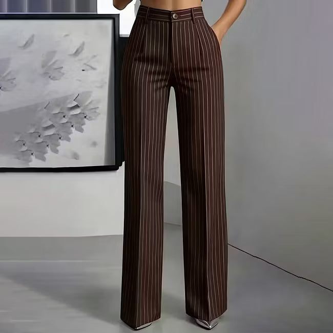 Blyss - Pantalon large à rayures élégantes