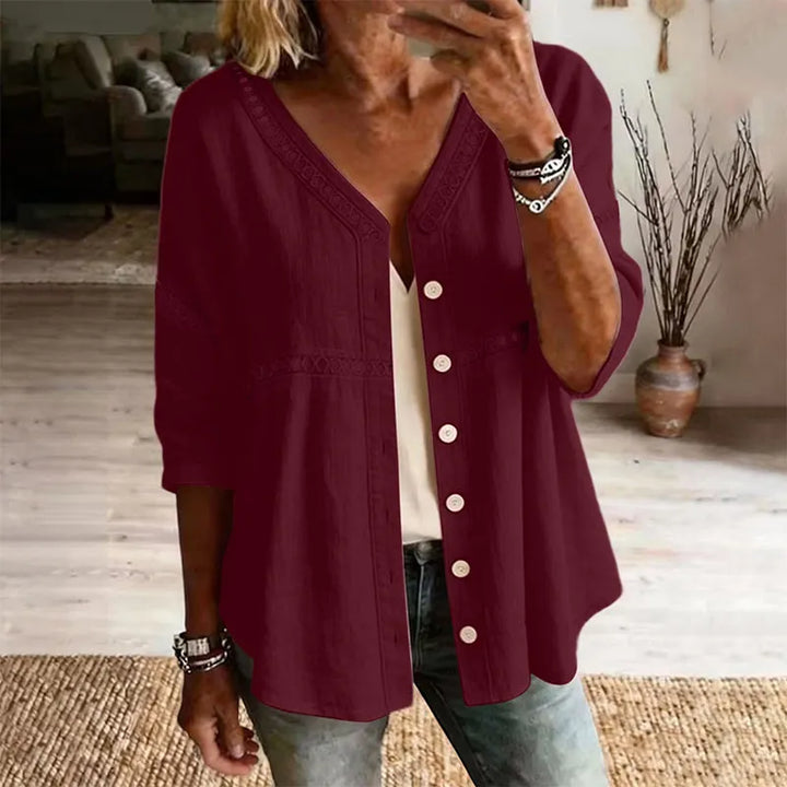 Ardena - Blouse brodée boutonnée